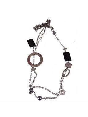 Funky Silver and Black Women's Statement Necklace